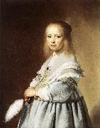 VERSPRONCK, Jan Cornelisz Girl in a Blue Dress wer oil on canvas